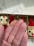 Vintage Honeycomb Santa Ornaments