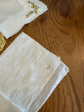 Lot #12 Vintage Yellow Embroidered Hankies