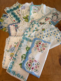 Lot #4 Vintage Blue floral hankies (14)