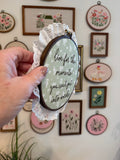 “Live for the Moments” hand embroidery