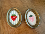 Hand Embroidered Fridge Magnets STRAWBERRIES no.6