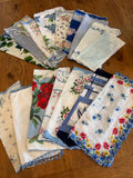 Lot #15 Vintage Blue Floral Hankies (16)