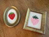 Hand Embroidered Fridge Magnets STRAWBERRIES no.7
