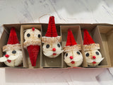 Vintage Honeycomb Santa Ornaments