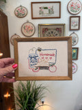 Apple Pie Embroidery Framed