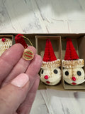 Vintage Honeycomb Santa Ornaments